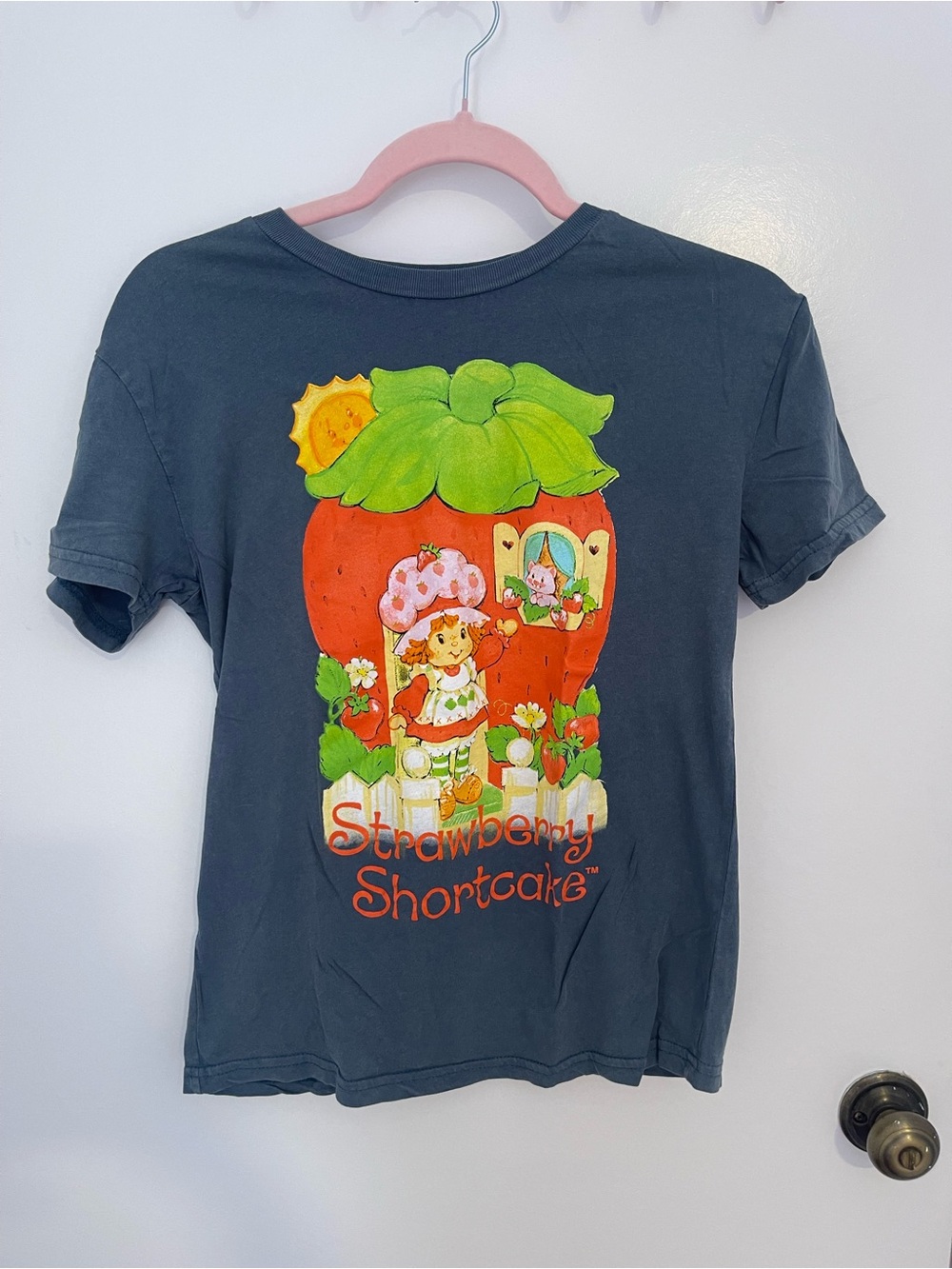 Strawberry Shortcake Graphic Tee - Charcoal Black